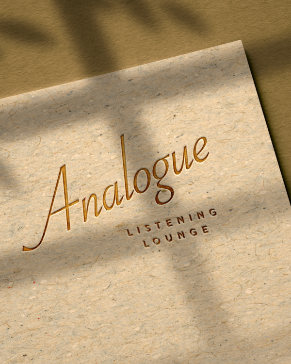 A mockup of the Analogue logo on a piece of stationary