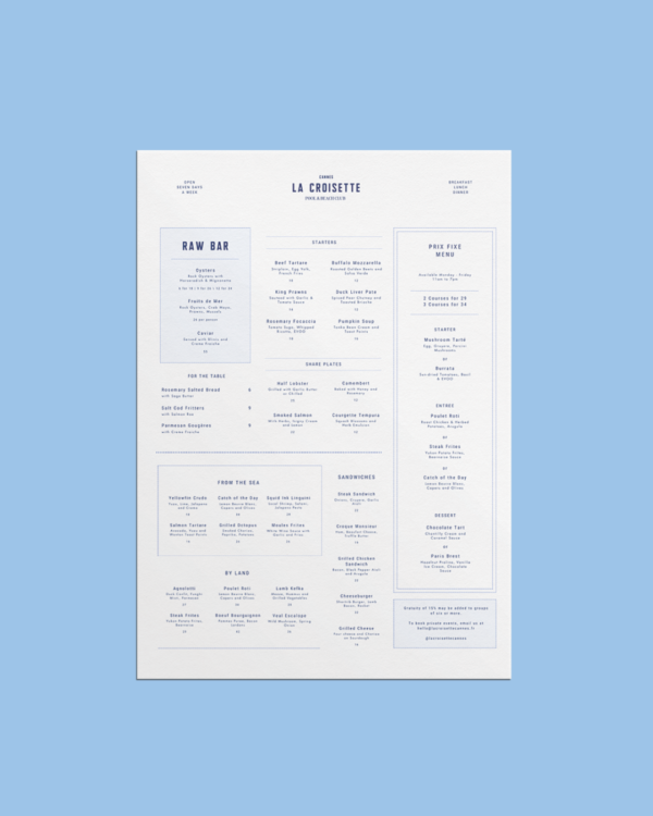 Canva restaurant menu template in plain background.